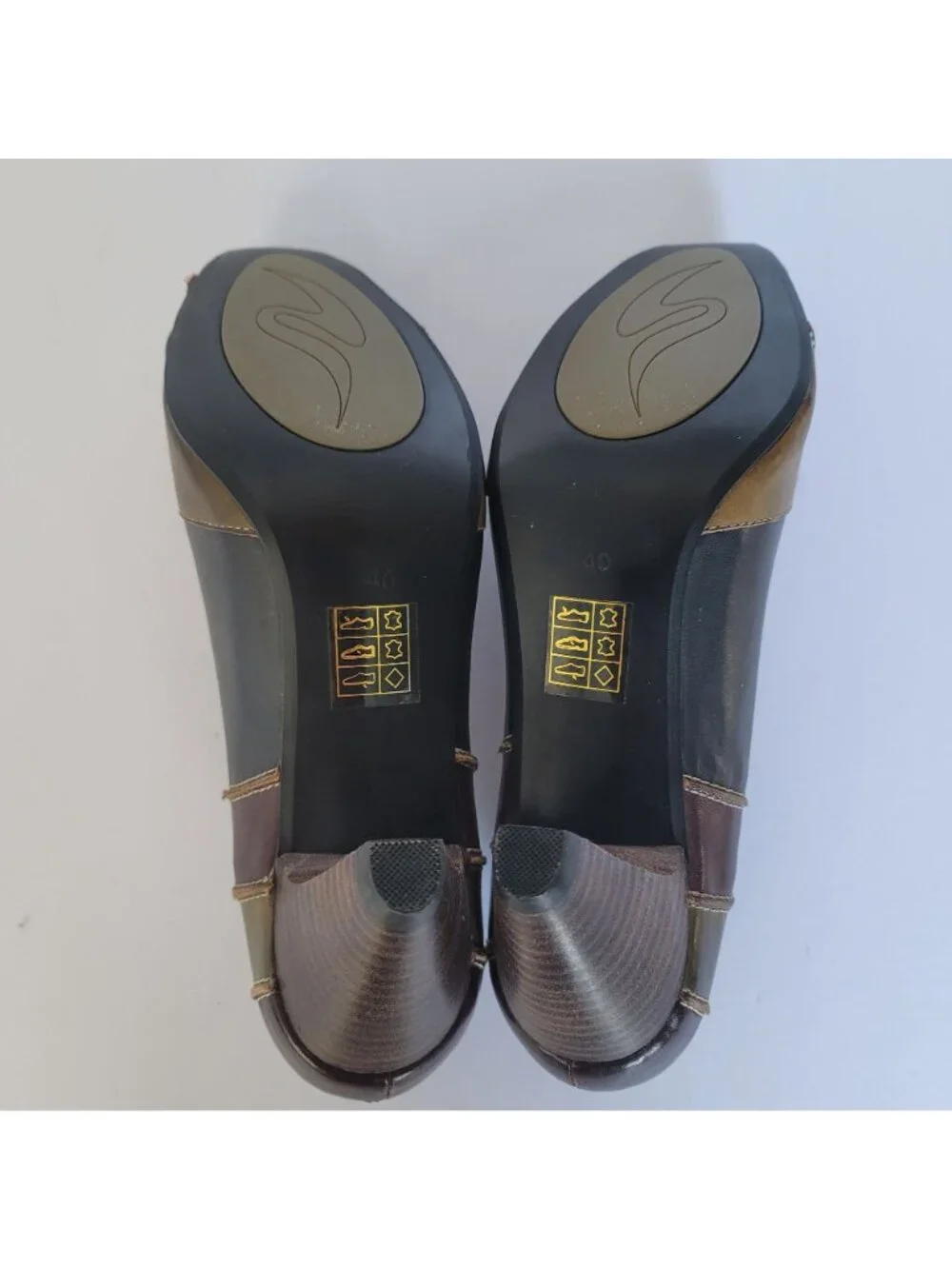 Spring Step 9 Colorblock Leather Patchwork Pumps Heel Artsy 90s Y2K Boho Indie
